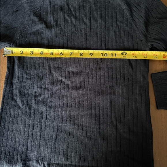 NWT Ann Taylor Ribbed Off Shoulder Black Long Sleeve Sweater SZ LP - Picture 9 of 10